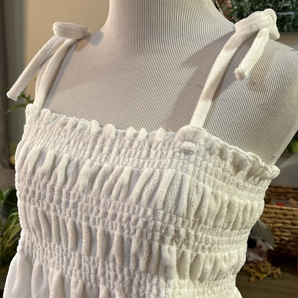 VINTAGE SECRET TREASURES FRENCH TERRYCLOTH DRESS COVERUP ARTIC WHT PLUS SIZE 2X - Picture 4 of 10